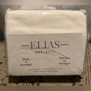 NIP Elias Made In Portugal White‎ 100% Cotton Sateen KING Sheet Set